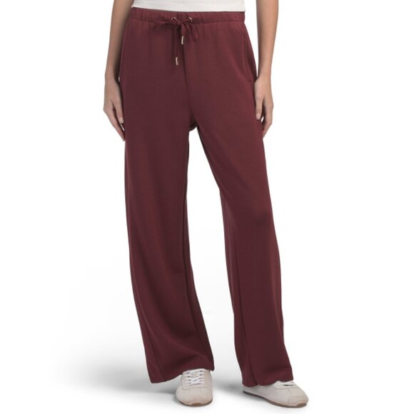 NANETTE LEPORE Zinfandel Scuba Wide Leg Drawcord Pants - Picture 1 of 2
